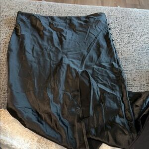 Elegant Black Satin Skirt